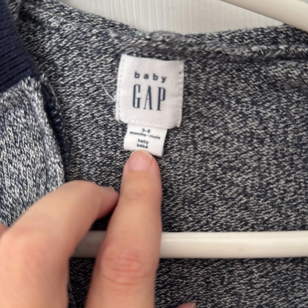 Baby Gap Marled Zippered Sweater Hoodie in Dark Night Size 3-6 Months